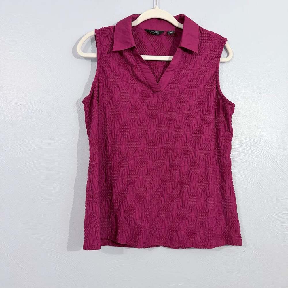 Attitudes By Renee Sleeveless Top Size M Pink Textured
